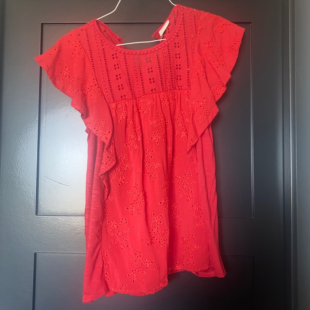 Red lace top